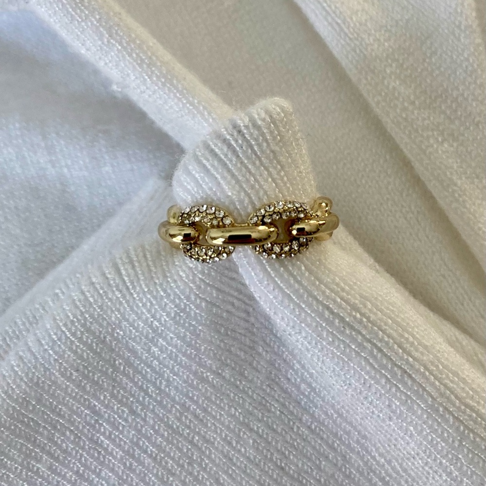 Stella & Dot Gold Frozen Chain Ring